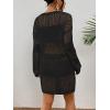 imageBsubseach Crochet Coverups for Women Swimsuit Long Sleeve Bathing Suit Cover Up Mesh Knit Beach Dress Vacation OutfitsBlack