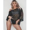 imageBsubseach Crochet Coverups for Women Swimsuit Long Sleeve Bathing Suit Cover Up Mesh Knit Beach Dress Vacation OutfitsBlack02