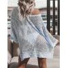 imageBsubseach Crochet Coverups for Women Swimsuit Long Sleeve Bathing Suit Cover Up Mesh Knit Beach Dress Vacation OutfitsBlue