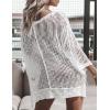 imageBsubseach Crochet Coverups for Women Swimsuit Long Sleeve Bathing Suit Cover Up Mesh Knit Beach Dress Vacation OutfitsWhite02