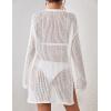 imageBsubseach Crochet Coverups for Women Swimsuit Long Sleeve Bathing Suit Cover Up Mesh Knit Beach Dress Vacation OutfitsWhite03