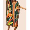 imageBsubseach Kaftan Dresses for Women Plus Size Beach Cover Up Swimsuit Coverup Resort Wear Caftans for WomenArmy Green