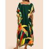 imageBsubseach Kaftan Dresses for Women Plus Size Beach Cover Up Swimsuit Coverup Resort Wear Caftans for WomenArmy Green