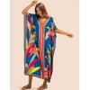 imageBsubseach Kaftan Dresses for Women Plus Size Beach Cover Up Swimsuit Coverup Resort Wear Caftans for WomenBlue