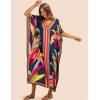 imageBsubseach Kaftan Dresses for Women Plus Size Beach Cover Up Swimsuit Coverup Resort Wear Caftans for WomenDark Navy