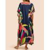 imageBsubseach Kaftan Dresses for Women Plus Size Beach Cover Up Swimsuit Coverup Resort Wear Caftans for WomenDark Navy