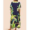 imageBsubseach Kaftan Dresses for Women Plus Size Beach Cover Up Swimsuit Coverup Resort Wear Caftans for WomenRoyal Blue