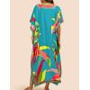 imageBsubseach Kaftan Dresses for Women Plus Size Beach Cover Up Swimsuit Coverup Resort Wear Caftans for WomenSky Blue
