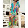 imageBsubseach Kaftan Dresses for Women Plus Size Beach Cover Up Swimsuit Coverup Resort Wear Caftans for WomenSky Blue