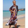 imageBsubseach Kaftan Dresses for Women Plus Size Tie Dye Batwing Sleeve Caftans Swimsuit Coverup Maxi Dress LoungewearBlack Tie Dye