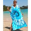 imageBsubseach Kaftan Dresses for Women Plus Size Tie Dye Batwing Sleeve Caftans Swimsuit Coverup Maxi Dress LoungewearBlue Swirls