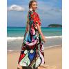 imageBsubseach Kaftan Dresses for Women Plus Size Tie Dye Batwing Sleeve Caftans Swimsuit Coverup Maxi Dress LoungewearColorful Graphic