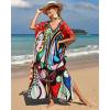imageBsubseach Kaftan Dresses for Women Plus Size Tie Dye Batwing Sleeve Caftans Swimsuit Coverup Maxi Dress LoungewearColorful Graphic
