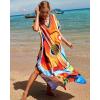 imageBsubseach Kaftan Dresses for Women Plus Size Tie Dye Batwing Sleeve Caftans Swimsuit Coverup Maxi Dress LoungewearColorful Guitar