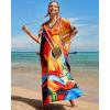 imageBsubseach Kaftan Dresses for Women Plus Size Tie Dye Batwing Sleeve Caftans Swimsuit Coverup Maxi Dress LoungewearColorful Guitar