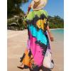 imageBsubseach Kaftan Dresses for Women Plus Size Tie Dye Batwing Sleeve Caftans Swimsuit Coverup Maxi Dress LoungewearColorful Tie Dye