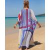 imageBsubseach Kaftan Dresses for Women Plus Size Tie Dye Batwing Sleeve Caftans Swimsuit Coverup Maxi Dress LoungewearMulticolor