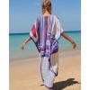 imageBsubseach Kaftan Dresses for Women Plus Size Tie Dye Batwing Sleeve Caftans Swimsuit Coverup Maxi Dress LoungewearMulticolor