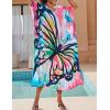 imageBsubseach Kaftan Dresses for Women Plus Size Tie Dye Batwing Sleeve Caftans Swimsuit Coverup Maxi Dress LoungewearPbutterfly