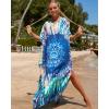 imageBsubseach Kaftan Dresses for Women Plus Size Tie Dye Batwing Sleeve Caftans Swimsuit Coverup Maxi Dress LoungewearSunflower