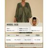 imageBsubseach Kaftan Dresses for Women Satin VNeck Caftans Coverups Long Dress Plus Size Beach Cover UpArmy Green