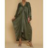 imageBsubseach Kaftan Dresses for Women Satin VNeck Caftans Coverups Long Dress Plus Size Beach Cover UpArmy Green