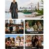imageBsubseach Kaftan Dresses for Women Satin VNeck Caftans Coverups Long Dress Plus Size Beach Cover UpBlack