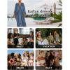 imageBsubseach Kaftan Dresses for Women Satin VNeck Caftans Coverups Long Dress Plus Size Beach Cover UpBlue