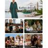 imageBsubseach Kaftan Dresses for Women Satin VNeck Caftans Coverups Long Dress Plus Size Beach Cover UpDark Green