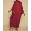 imageBsubseach Kaftan Dresses for Women Satin VNeck Caftans Coverups Long Dress Plus Size Beach Cover UpRed