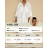 imageBsubseach Kaftan Dresses for Women Satin VNeck Caftans Coverups Long Dress Plus Size Beach Cover UpWhite
