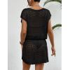 imageBsubseach Stylish Crochet Swimsuit Coverup for Women V Neck Beach Dress Swimwear Beach Cover Ups Resort WearBlack