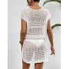 imageBsubseach Stylish Crochet Swimsuit Coverup for Women V Neck Beach Dress Swimwear Beach Cover Ups Resort WearWhite