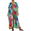 imageBsubseach Caftans for Women Plus Size Swimsuit Cover Ups Long Beach Boho Kaftan Dresses Resort WearBlue