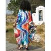 imageBsubseach Kaftan Dress for Swimwear Women Plus Size Bathing Suit Cover Up Beach RobeAbstract Patterns