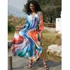 imageBsubseach Kaftan Dress for Swimwear Women Plus Size Bathing Suit Cover Up Beach RobeAbstract Patterns