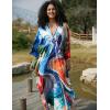 imageBsubseach Kaftan Dress for Swimwear Women Plus Size Bathing Suit Cover Up Beach RobeAbstract Patterns