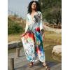 imageBsubseach Kaftan Dress for Swimwear Women Plus Size Bathing Suit Cover Up Beach RobeAbstract Print
