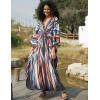 imageBsubseach Kaftan Dress for Swimwear Women Plus Size Bathing Suit Cover Up Beach RobeButterflies on Black