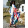 imageBsubseach Kaftan Dress for Swimwear Women Plus Size Bathing Suit Cover Up Beach RobeColourful Abstract