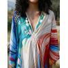imageBsubseach Kaftan Dress for Swimwear Women Plus Size Bathing Suit Cover Up Beach RobeColourful Abstract
