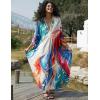 imageBsubseach Kaftan Dress for Swimwear Women Plus Size Bathing Suit Cover Up Beach RobeColourful Abstract