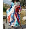 imageBsubseach Kaftan Dress for Swimwear Women Plus Size Bathing Suit Cover Up Beach RobeColourful Abstract