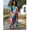 imageBsubseach Kaftan Dress for Swimwear Women Plus Size Bathing Suit Cover Up Beach RobeColourful Abstract