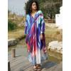 imageBsubseach Kaftan Dress for Swimwear Women Plus Size Bathing Suit Cover Up Beach RobeColourful Lines