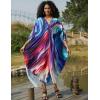imageBsubseach Kaftan Dress for Swimwear Women Plus Size Bathing Suit Cover Up Beach RobeColourful Lines