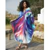 imageBsubseach Kaftan Dress for Swimwear Women Plus Size Bathing Suit Cover Up Beach RobeColourful Lines