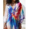 imageBsubseach Kaftan Dress for Swimwear Women Plus Size Bathing Suit Cover Up Beach RobeColourful Swirls