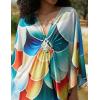imageBsubseach Kaftan Dress for Swimwear Women Plus Size Bathing Suit Cover Up Beach RobeFish Scale Pattern