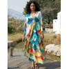 imageBsubseach Kaftan Dress for Swimwear Women Plus Size Bathing Suit Cover Up Beach RobeFish Scale Pattern